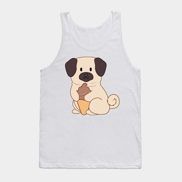 Chocolate Ice Cream Pug Tank Top by BiscuitSnack